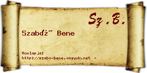 Szabó Bene névjegykártya