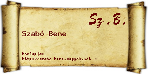 Szabó Bene névjegykártya