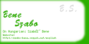 bene szabo business card